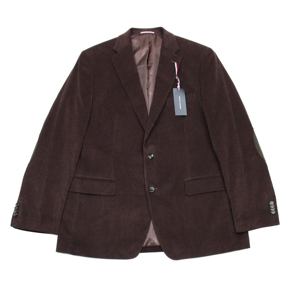 Tommy Hilfiger Sport Coat 44 S Modern Fit Corduroy Chestnut Brown Blazer